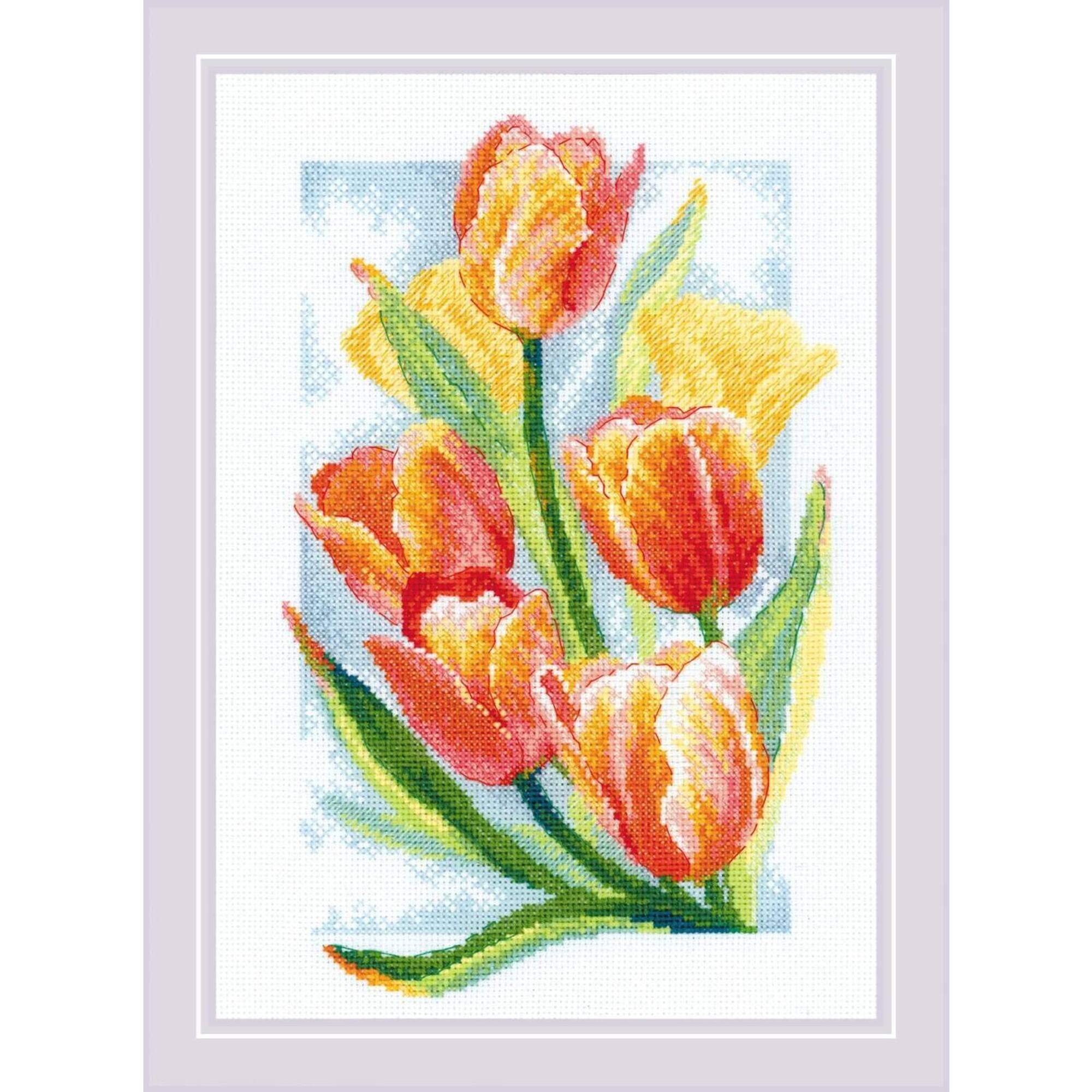 RIOLIS Spring Glow Tulips Counted Cross Stitch Kit